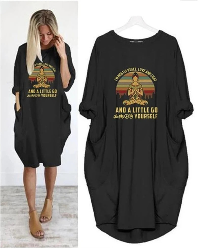 Plus Size Short Sleeve O Neck Loose Casual Dresses