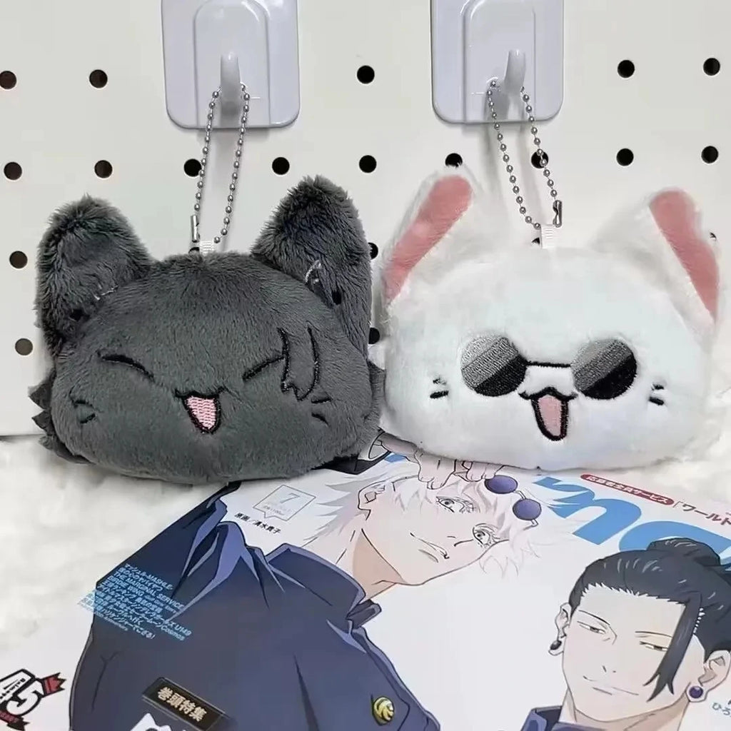 Adorable Anime Keychain Geto Suguru and Satoru Gojo Plush Pendant Cosplay Accessories for Fans, perfect for collectors!