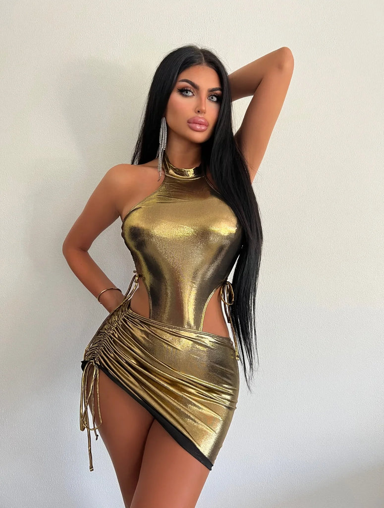 Sexy Wrap Jumpsuit With Hip Skirt Set For Evening Wear