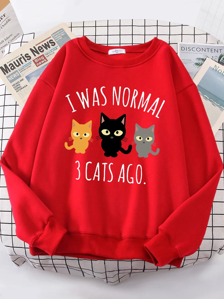 Cat Print Hoodie For Women Oversize Casual Wear Everyday