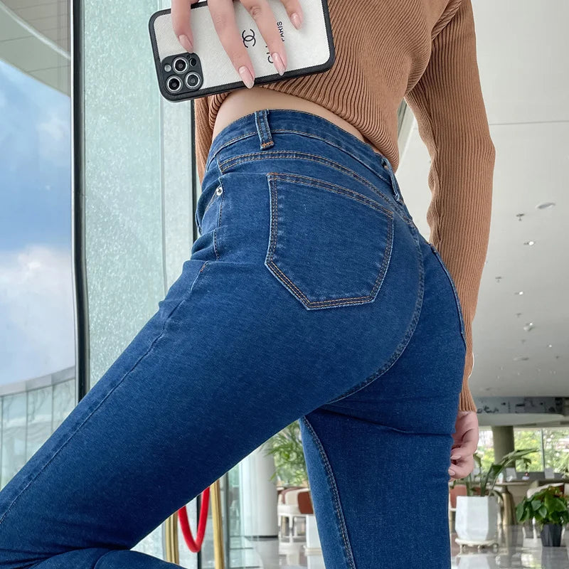 Y2K Style Skinny Jeans Women Elastic Stretch Denim Pants