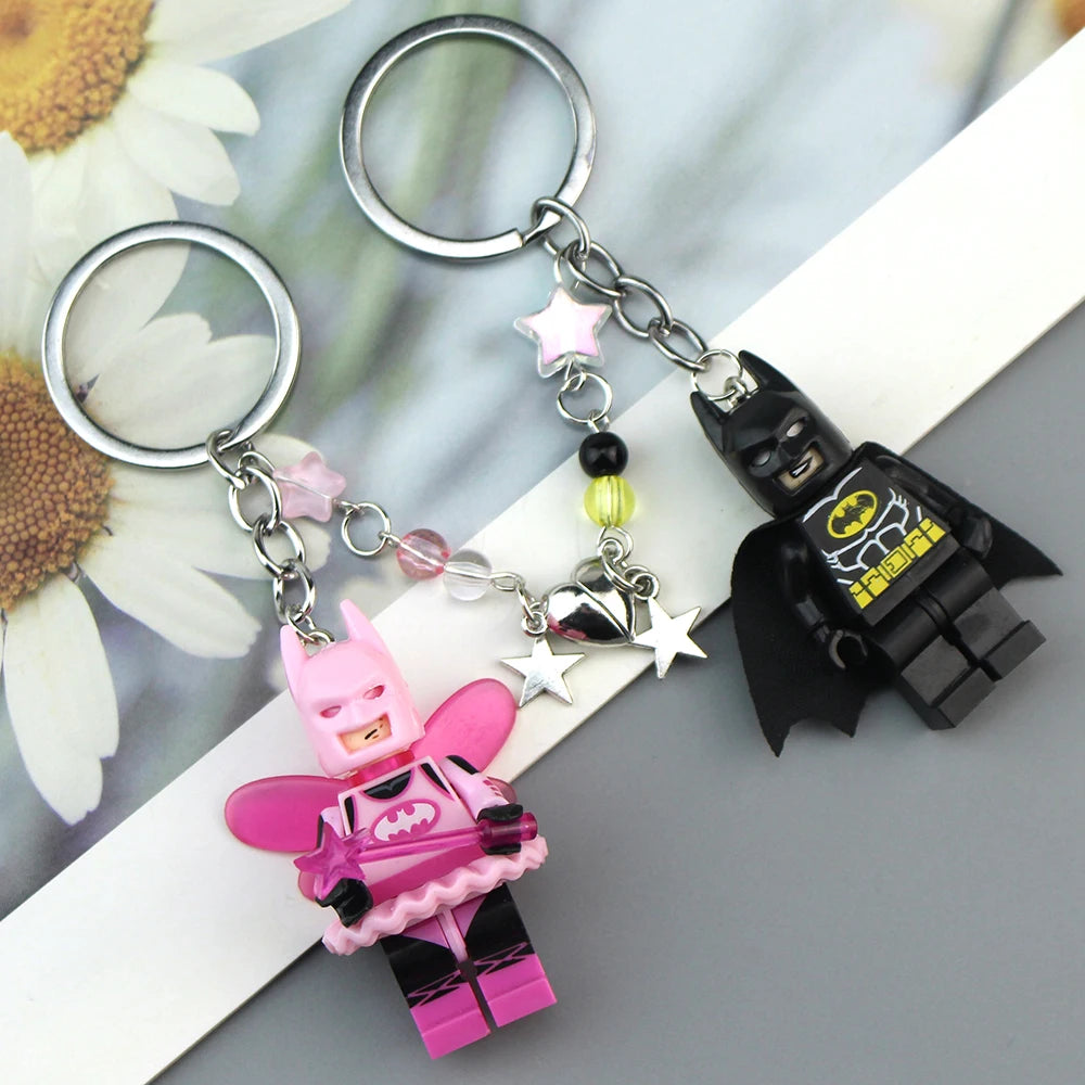 Handmade 3D Bat Couple Keychain Pendant Phone Ring Backpack Accessory Gifts for Him Y2K Jewelry, perfect for unique flair.