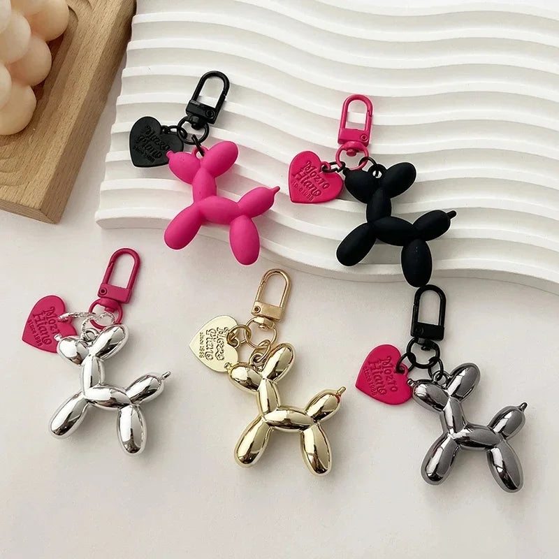 Colorful Y2K Balloon Dog Keychain for Girls Cute Sweet Style Phone Chain Bag Pendant Accessory, perfect for charm lovers.