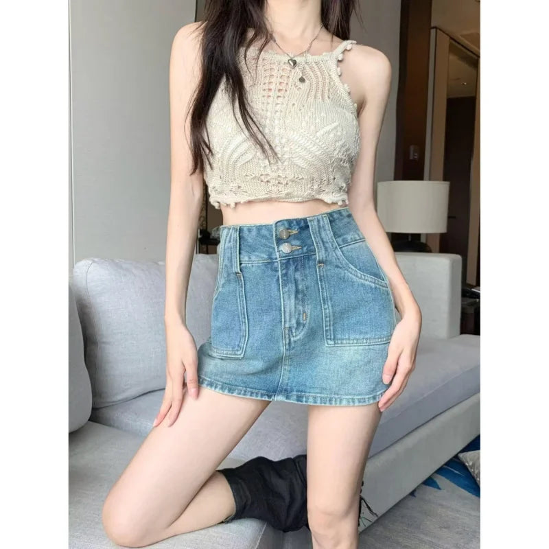 Slimming High Waist Denim Skirt For Women Summer Look