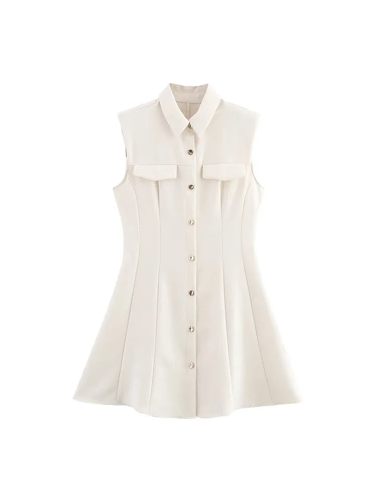 Womens Sleeveless Summer Tank Dress Casual Solid Mini