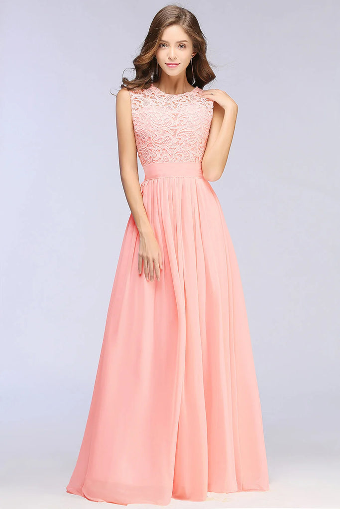 Boho Maxi Dress 3D Floral Lace Chiffon Coral For Women