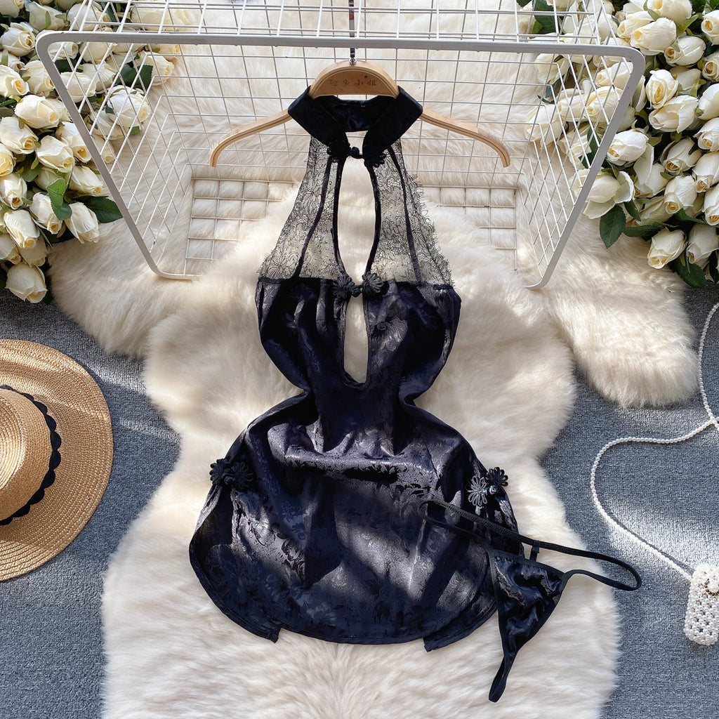 Sexy Anime Cosplay Qipao Bodysuit Nightgown Lingerie