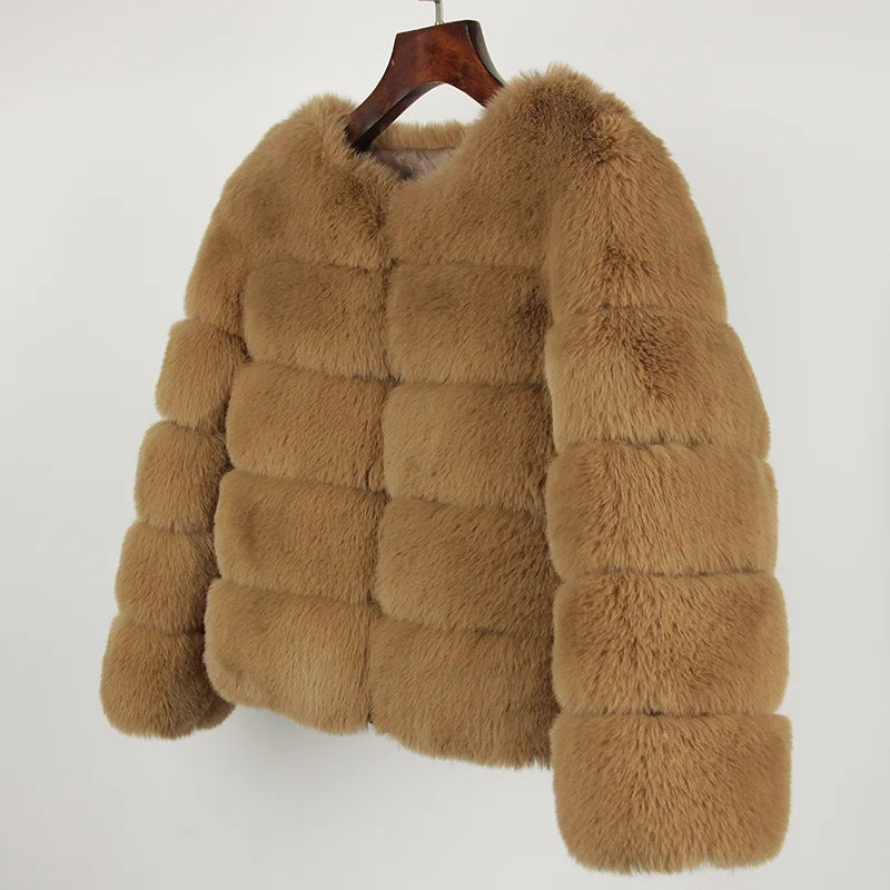 Lux Faux Fur Coat For Women Thick Warm Winter Outerwear