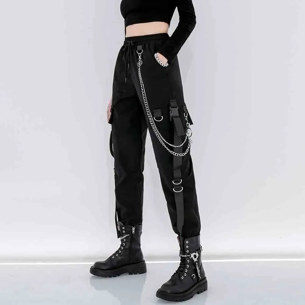 Harajuku Streetwear 2 Piece Cargo Pants Set For Women