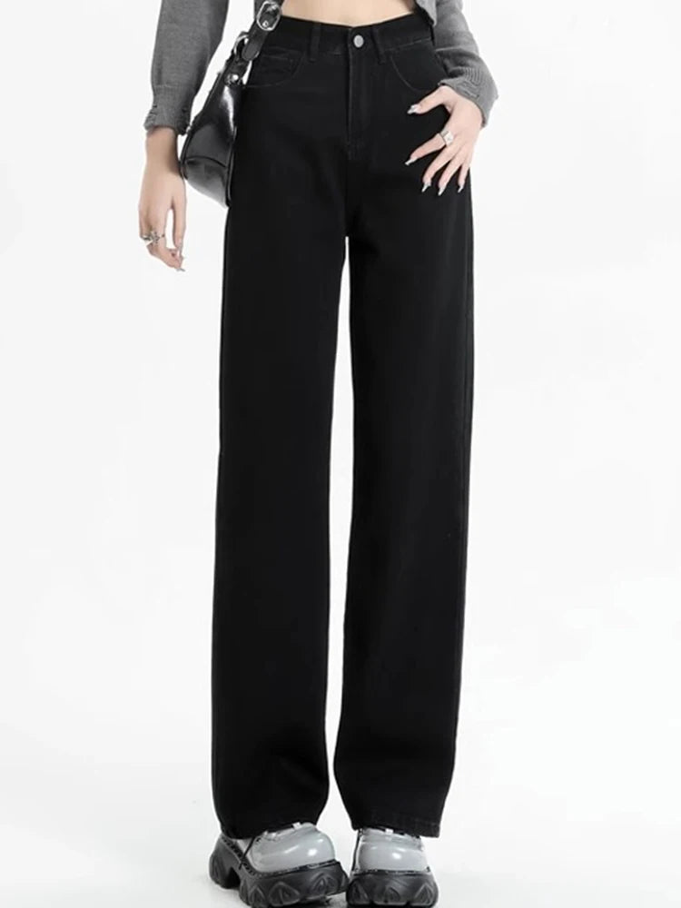 Girls High Waist Wide Leg Jeans Denim Pants Everyday Wear