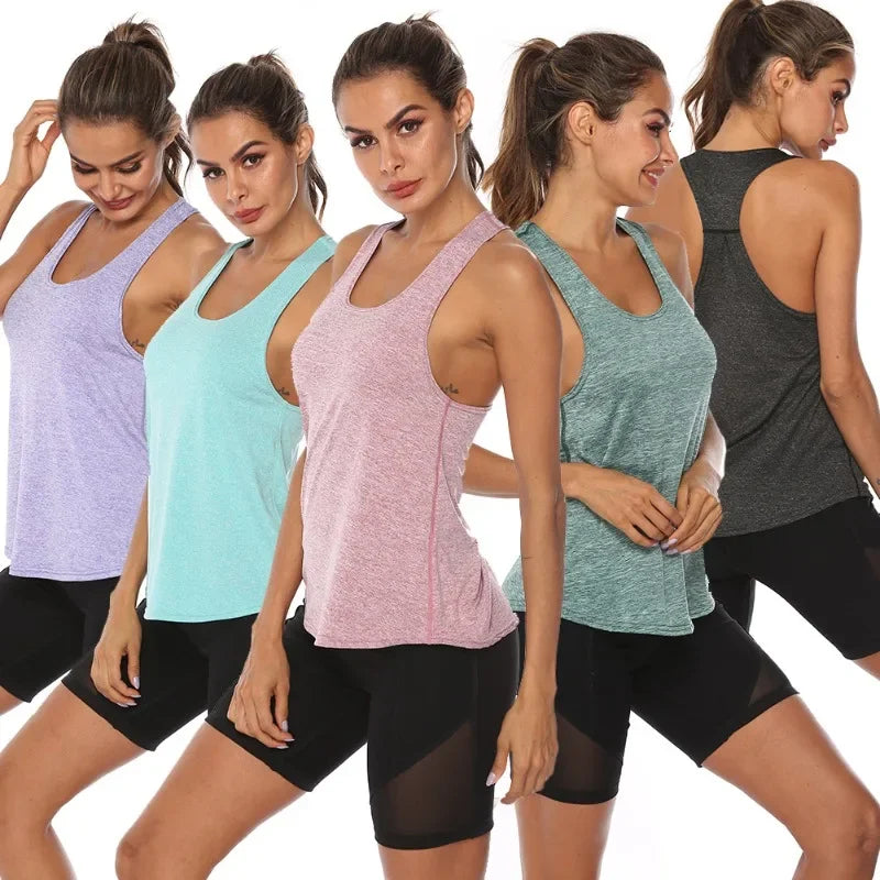 Women’s Sleeveless Basic Tanks for Workout and Running - Quick Drying Breathable Sports Vest