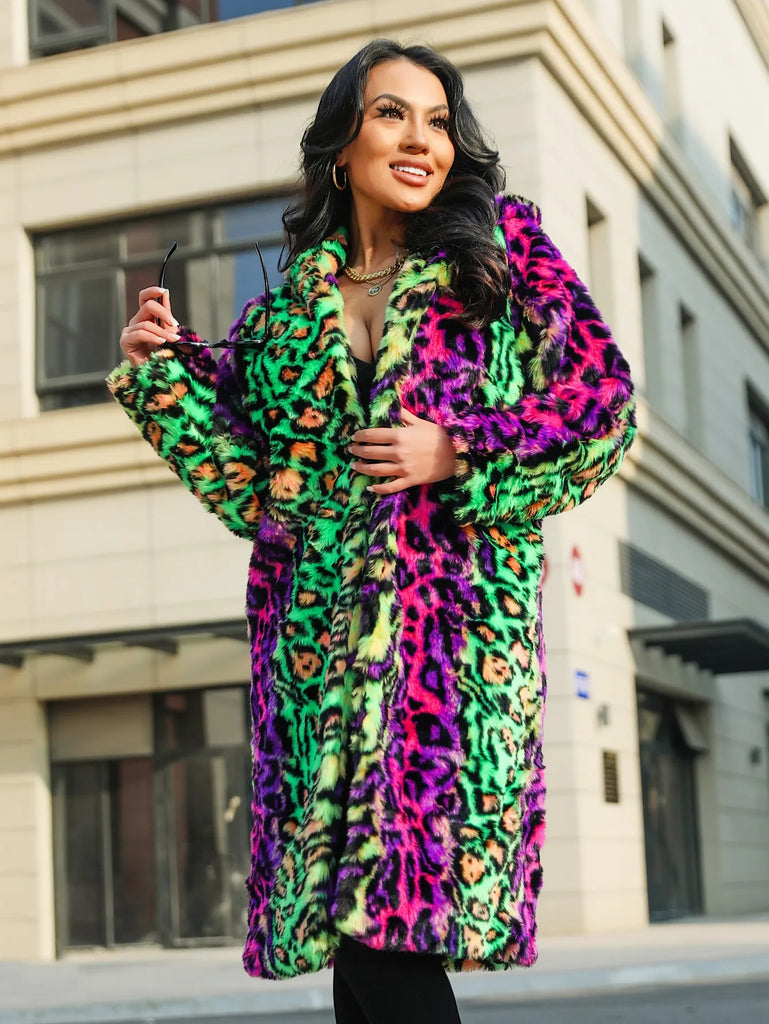 Lux Faux Fur Coat For Women Warm Fluffy Premium Outerwear
