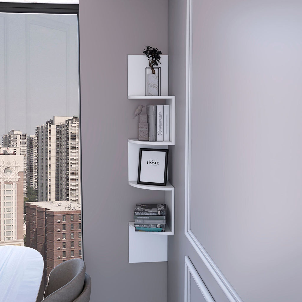 Aaron White Full-Wall Floating Shelf
