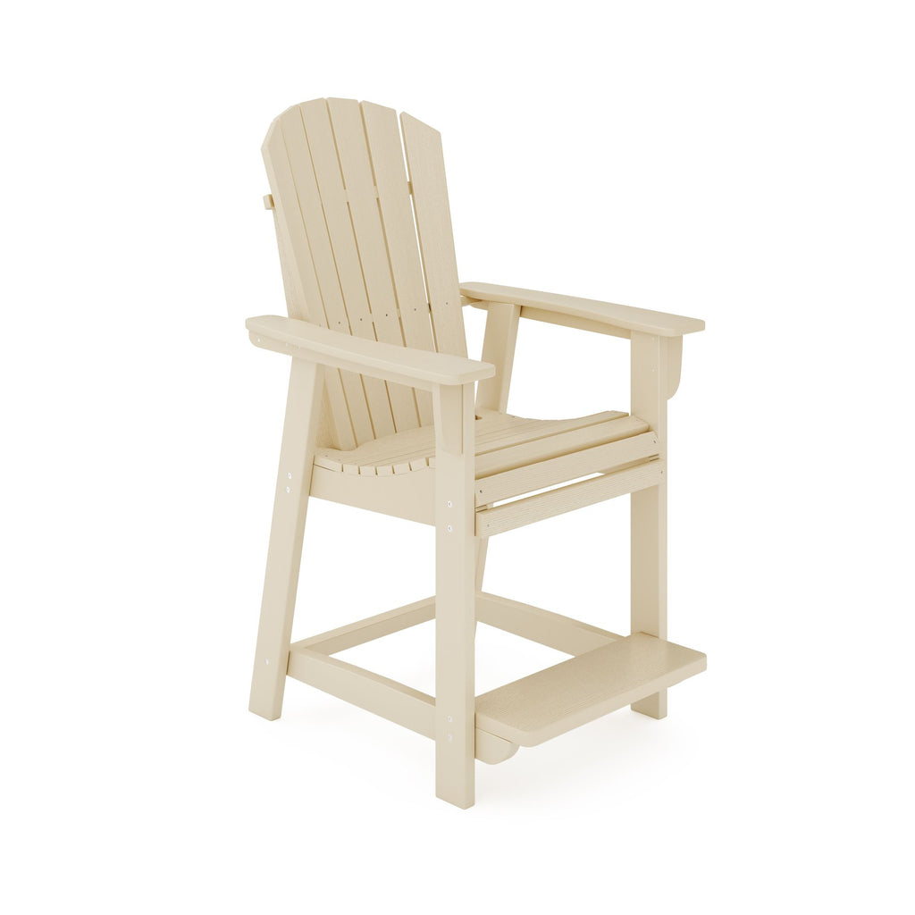 Adirondack Style Counter Chair – Stylish HDPE Poly Lumber for Dining, Patio, and Garden Comfort