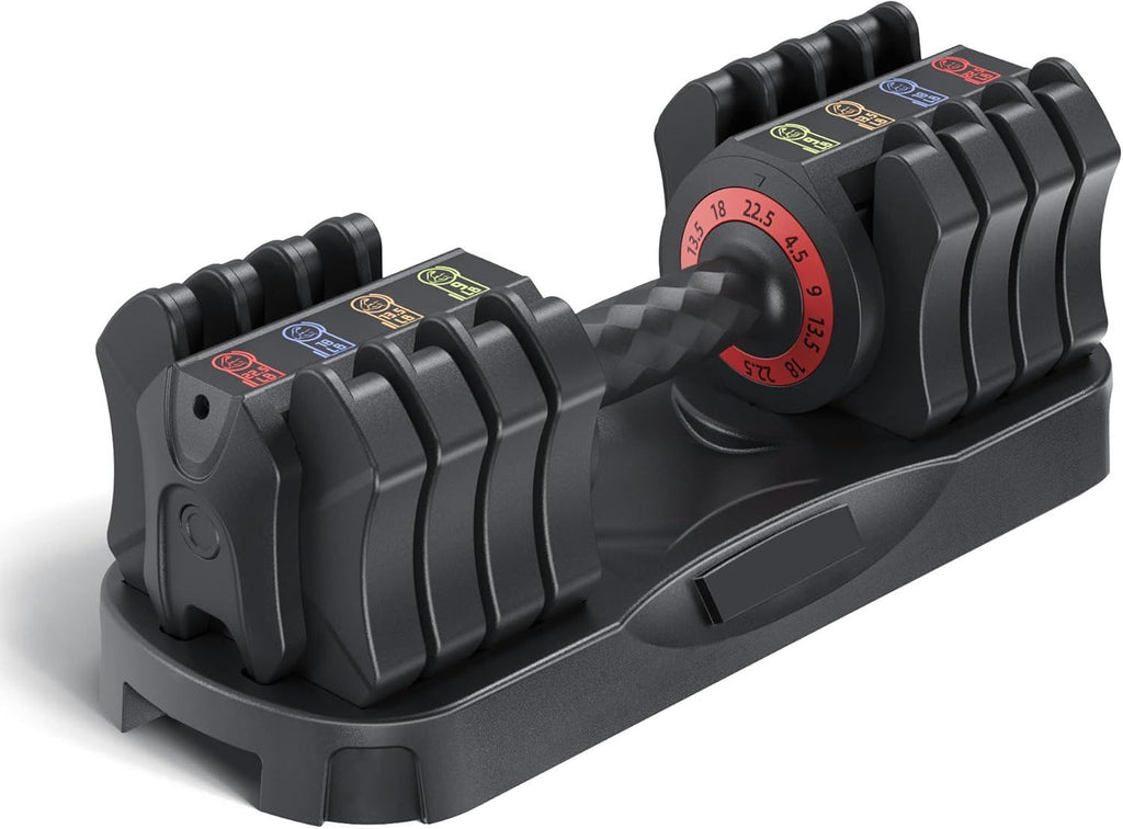 Adjustable Dumbbell Set, 22.5lb 5-in-1 Quick Adjust Dumbbell, Free Weights with Storage Tray for Home Gym, Full Body Workout Equipment for Men & Women
