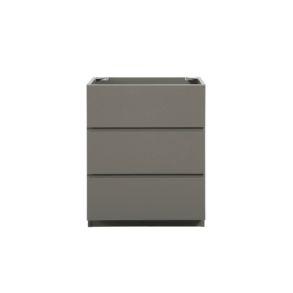 Alice-24F-102,Floor cabinet WITHOUT basin, Gray color, With three drawers, Pre-assembled