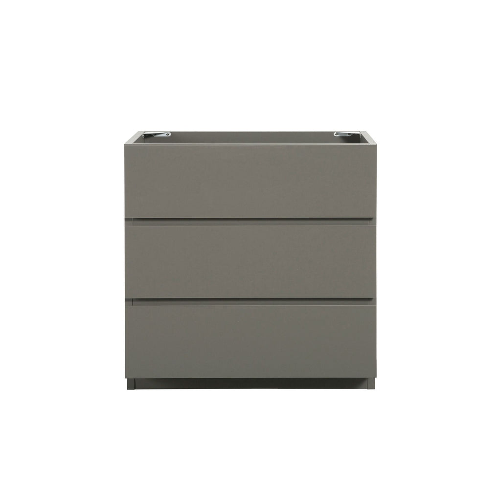 Alice-30F-102,Floor cabinet WITHOUT basin, Gray color, With three drawers, Pre-assembled