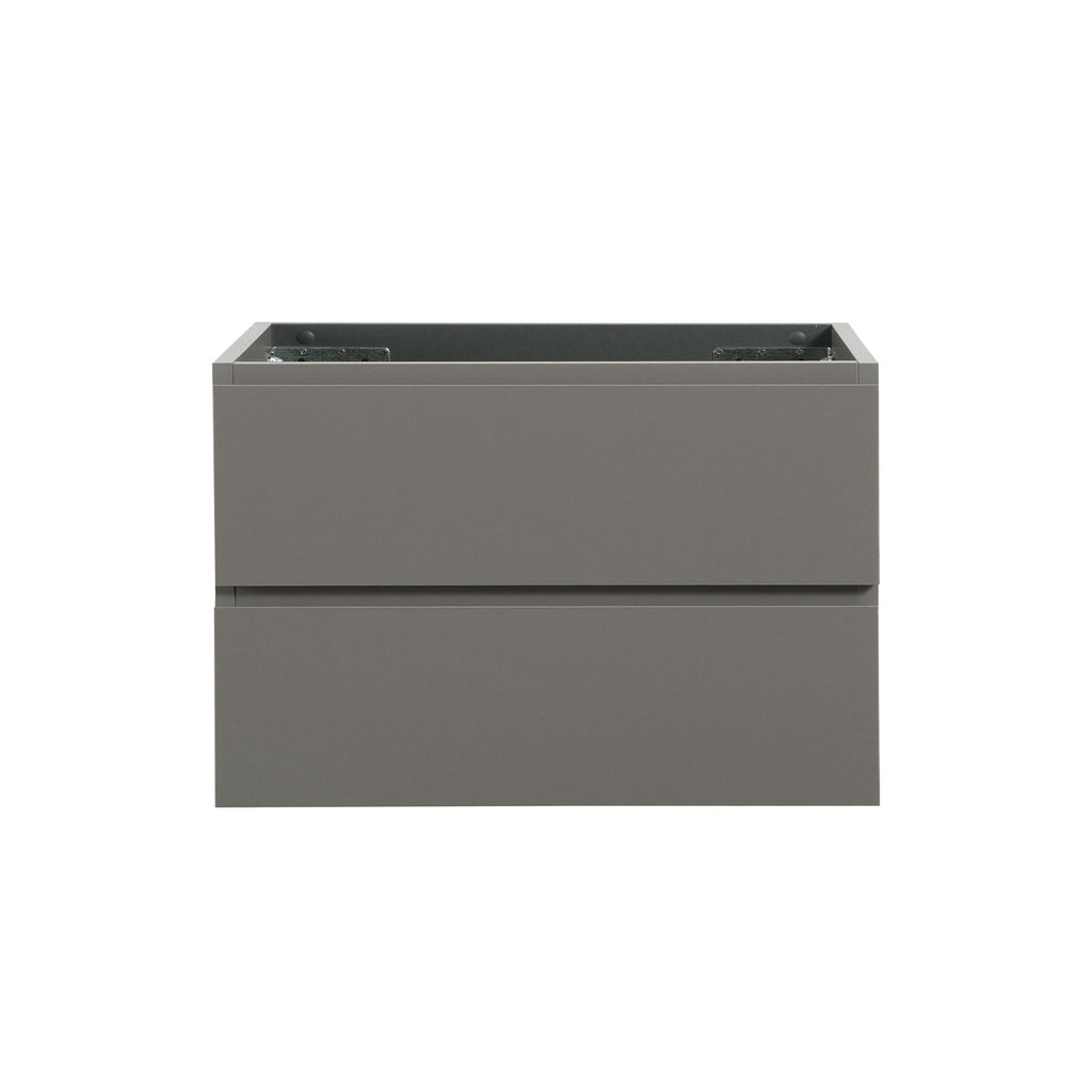 Alice-30W-102,Wall mount cabinet WITHOUT basin, Gray color, With two drawers, Pre-assembled