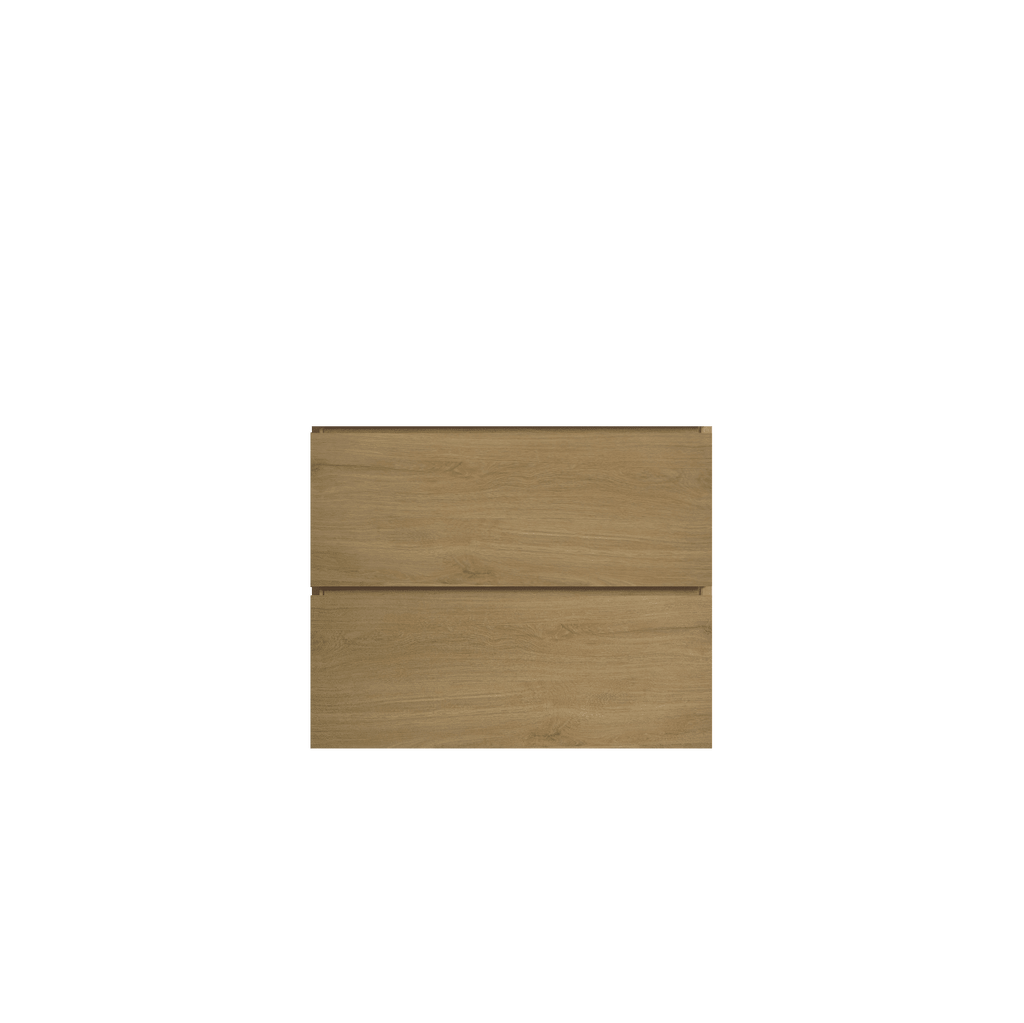 Alice24-106, Wall mount cabinet without basin, Natural oak color, with two drawers, Pre-assembled