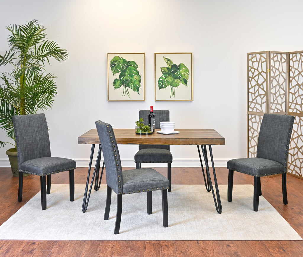 Amisos 5-Piece Dining Set, Hairpin Dining Table with 4 Chairs, 3 Color Options