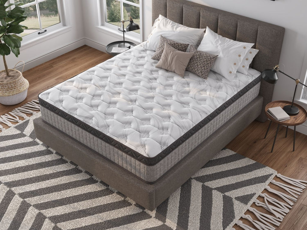Assembled in USA - High Quality 10" Twin Diamond Innerspring Hybrid and Cooling Gel Memory Foam Mattress, Pressure Relief, and Motion Isolation, CertiPUR-US and Oeko TEX Certified