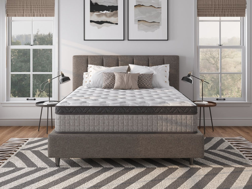 Assembled in USA - High Quality 12" Queen Diamond Innerspring Hybrid and Cooling Gel Memory Foam Mattress, Pressure Relief, and Motion Isolation, CertiPUR-US and Oeko TEX Certified