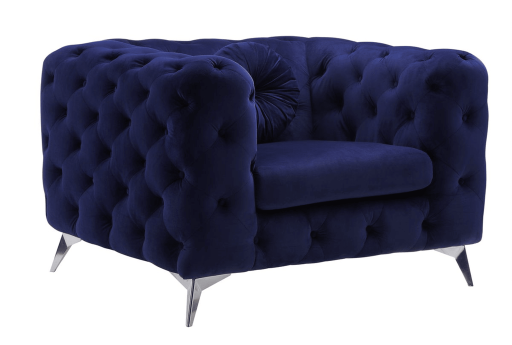 Atronia Blue Velvet Chair