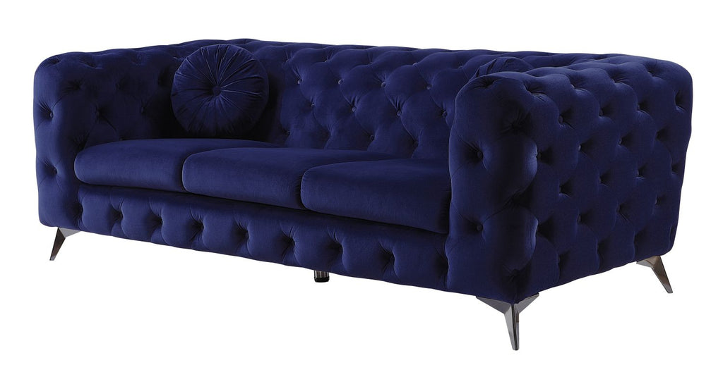 Atronia Blue Velvet Sofa