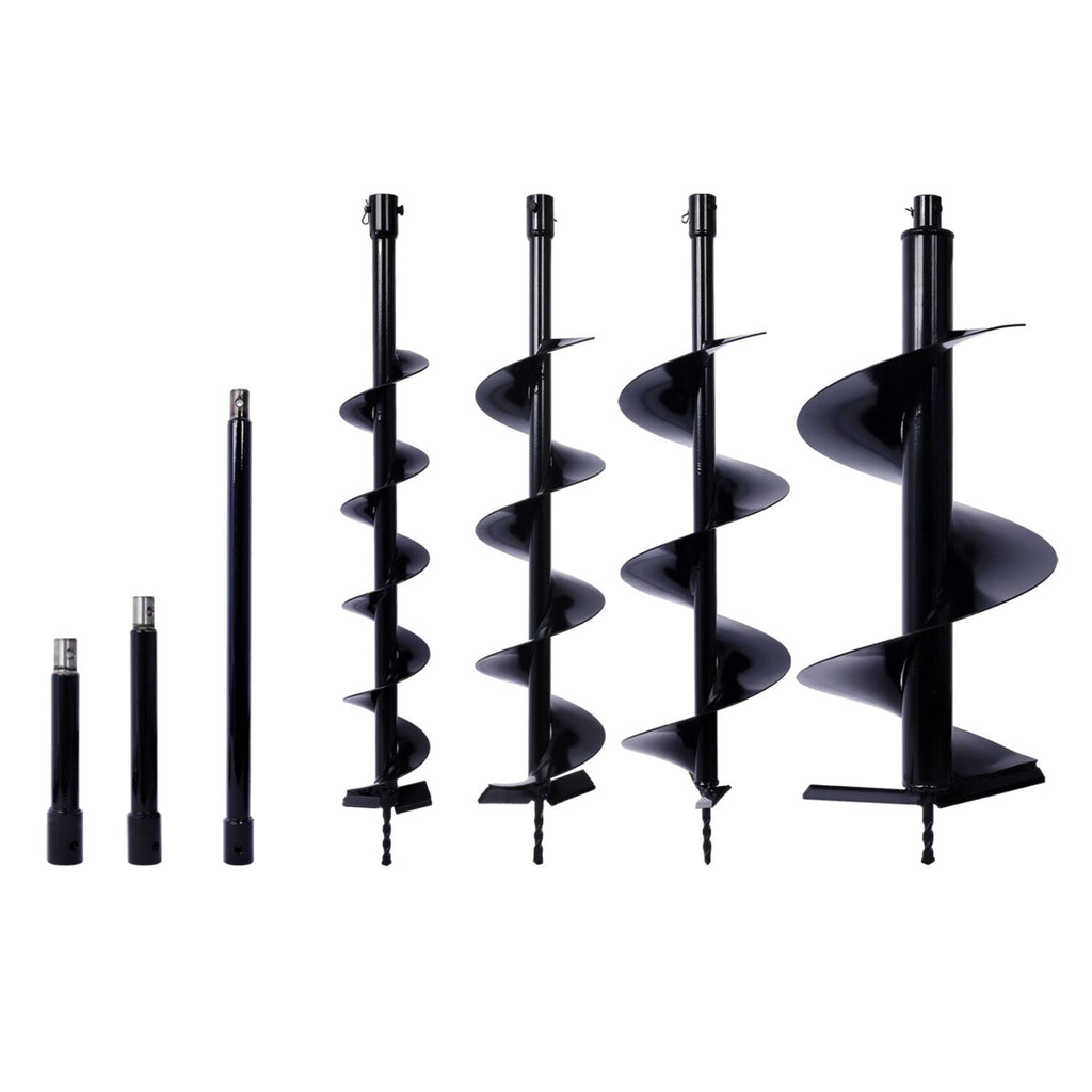 Auger Drill Bit for Planting Hole, Bulb Bedding Digging Post Hole Planting Tool for 3/4" Shaft Auger,Hole Digger Replacement Auger Bits Earth Auger Digging Bit 4IN+6IN+8IN+12IN+ROD KIT