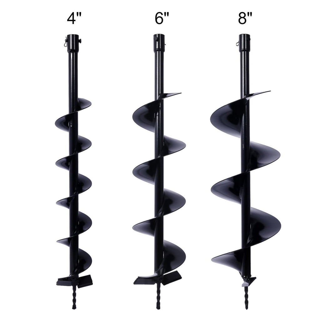 Auger Drill Bit for Planting Hole, Bulb Bedding Digging Post Hole Planting Tool for 3/4" Shaft Auger,Hole Digger Replacement Auger Bits Earth Auger Digging Bit 4IN+6IN+8IN