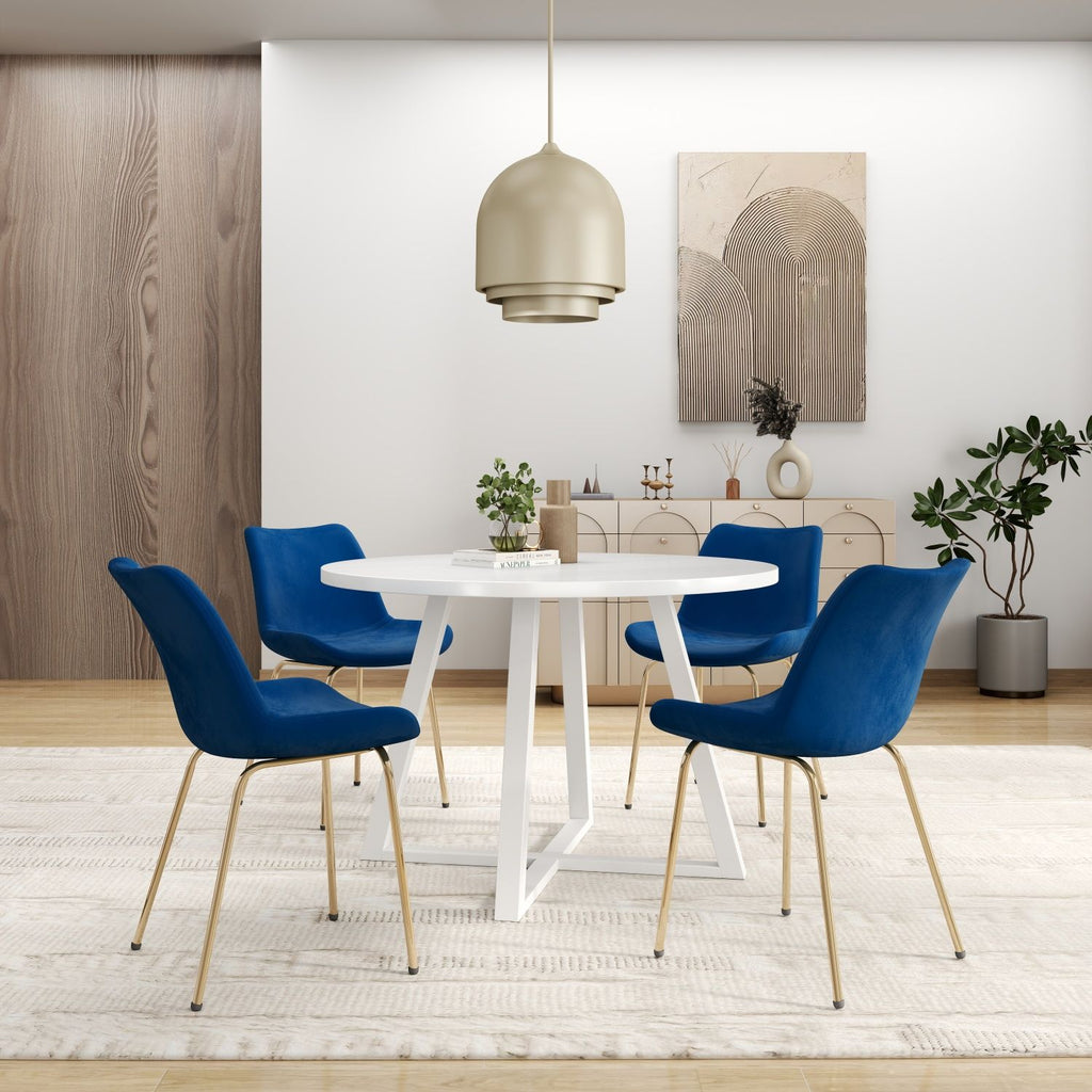 Avant 5-Piece Round Dining Set, Trestle Dining Table with 4 Side Chairs