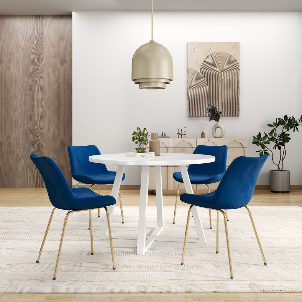 Avant 5-Piece Round Dining Set, Trestle Dining Table with 4 Side Chairs