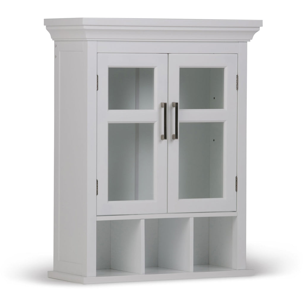 Avington - Two Door Wall Cabinet with Cubbies - Pure White