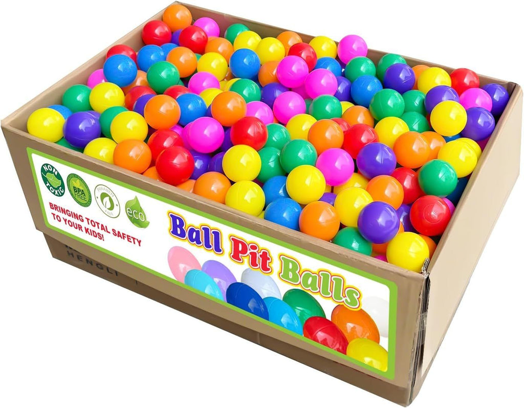 Ball Pit Balls 500 Count for Kids, Colorful Phthalate Free BPA Free Baby Toddler Play Balls for Kids Toddlers - Safe, Crushproof, Lightweight, Durable Spheres-Rainbow