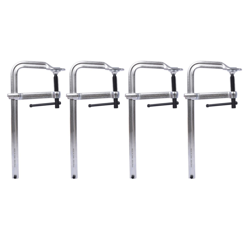 Bar Clamps Set, Drop Forged Steel Bar Clamps, Steel F Clamps for Welding, Woodworking, Metal working, DIY and Crafts,12 inch x 4-3/4 inch Throat,Pack of 4
