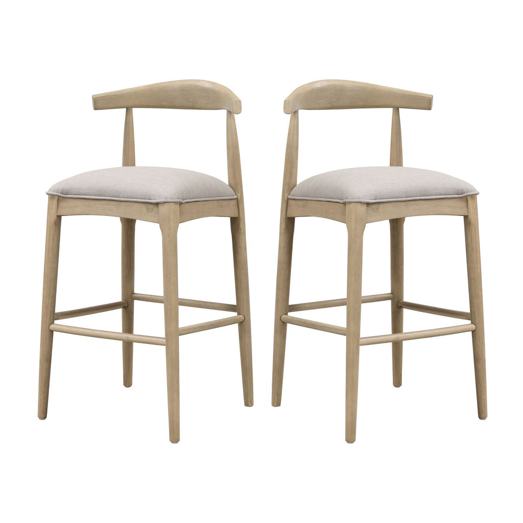 BAR STOOL IN PEBBLE FABRIC (SET OF 2)