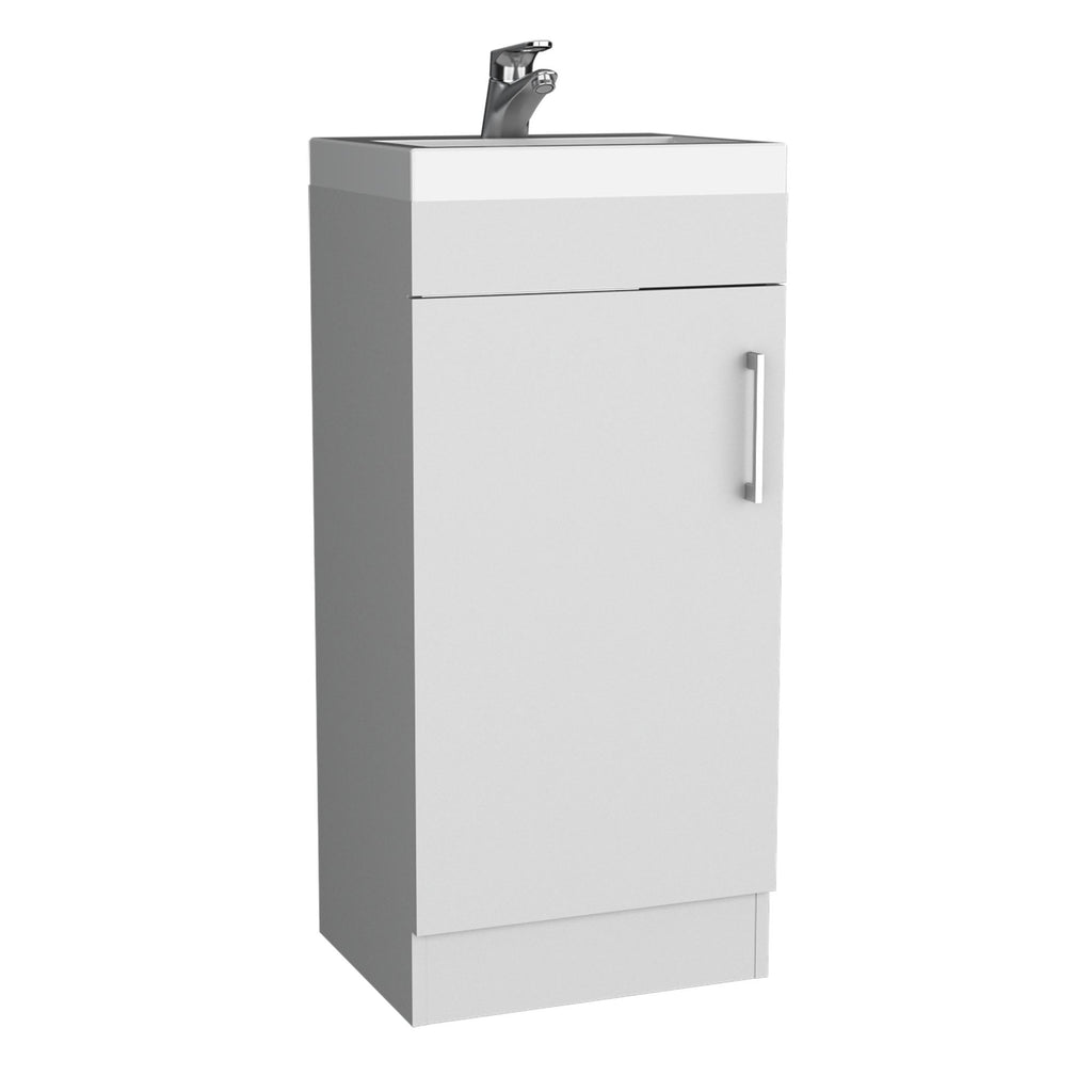 Bathroom Vanity, Single Door Cabinet, White