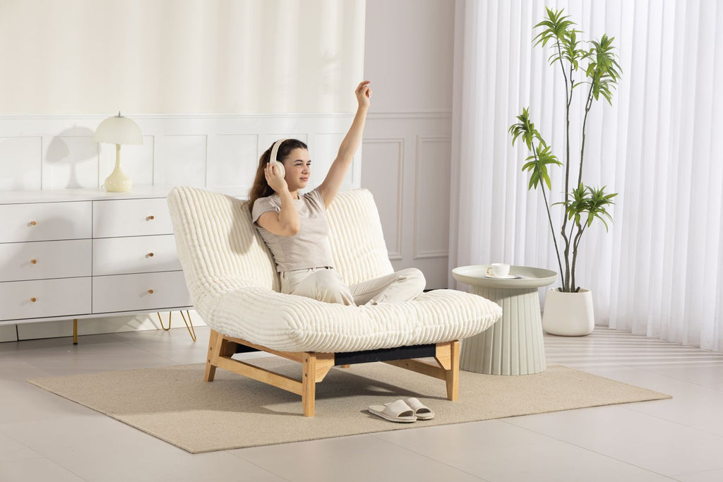 Bean bag chair for Adults ,Accent Armless Lazy Sofa, Casual Single Sofa, Corduroy Fabric, For Living Room And Bedroom , With Backrest, Single Seat