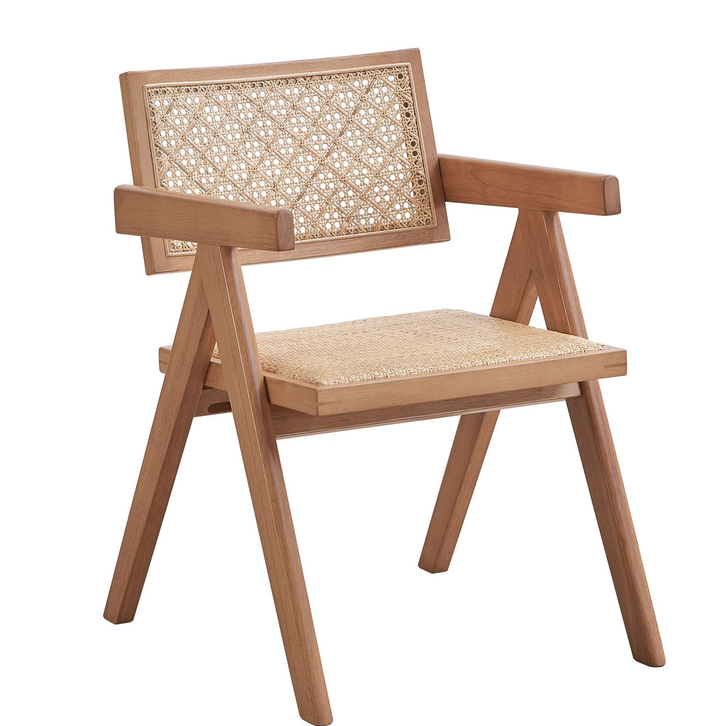 Beige and Natural Arm Chair (Set of 2)