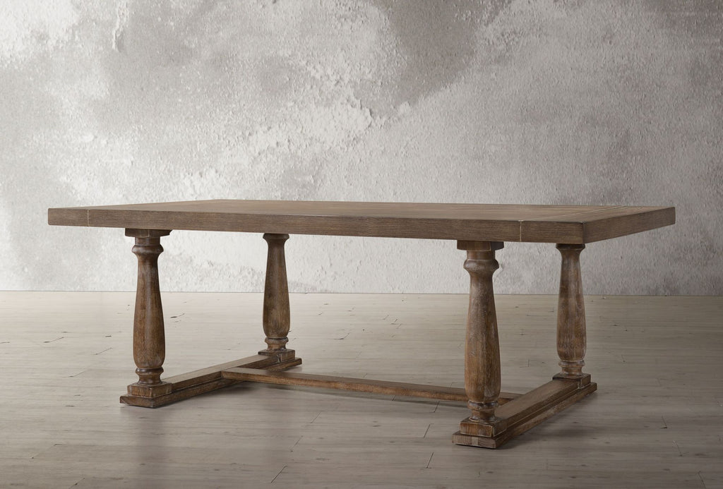 Bernard Weathered Oak Finish Dining Table