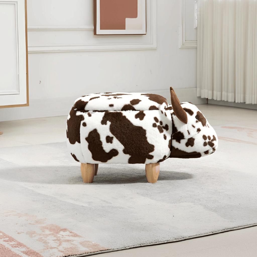 Bernie the Brown Cow Storage Ottoman