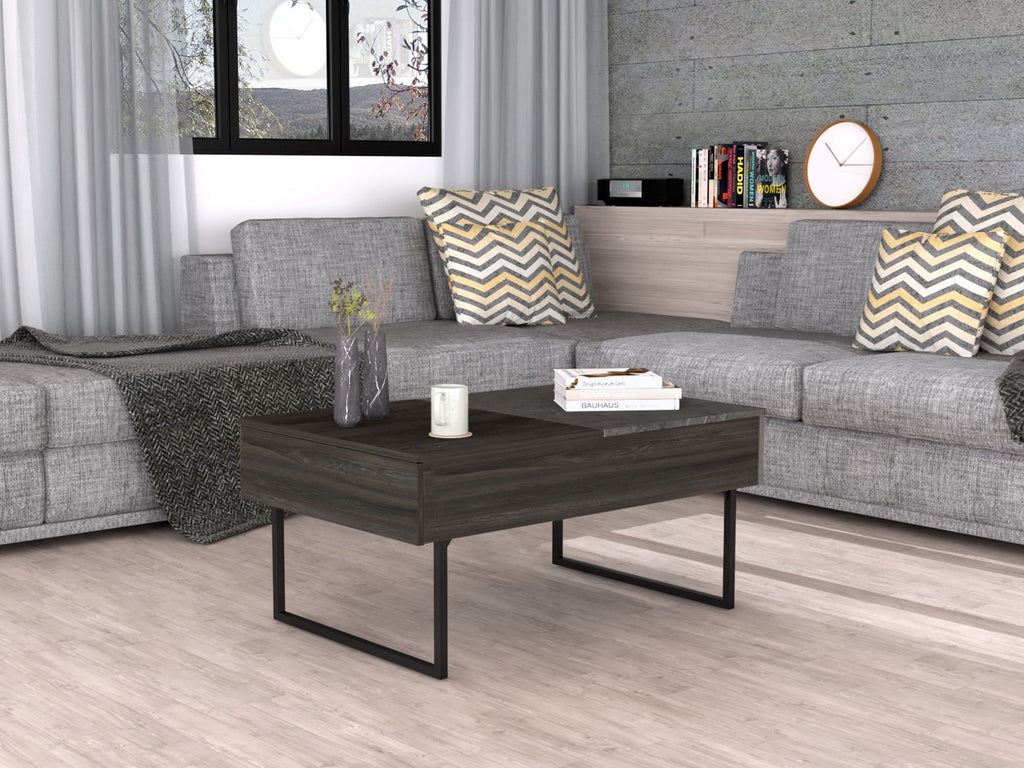 Beyond Lift Top Coffee; Two Legs; One Drawer -Espresso / Onyx