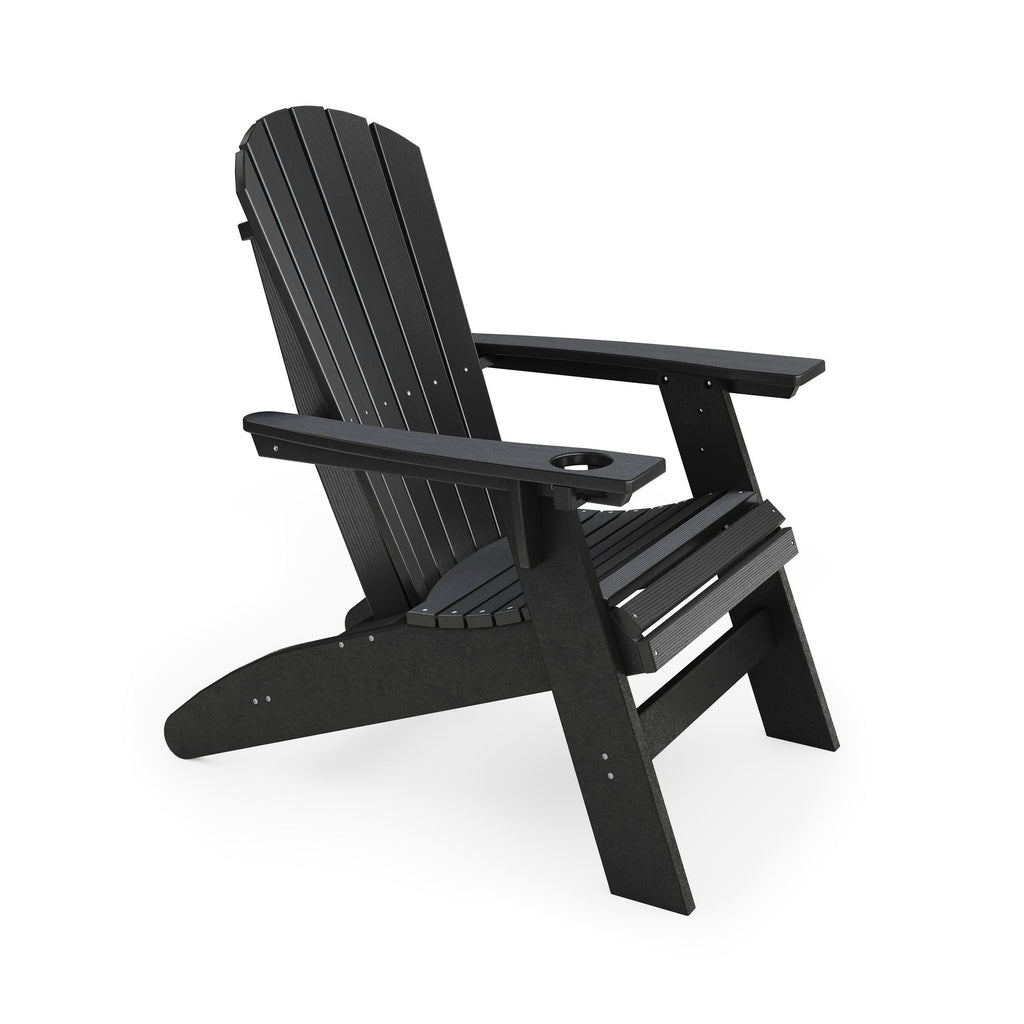 Black Adirondack Chair – Sturdy HDPE Poly Lumber for Poolside, Patio, and Garden Relaxation