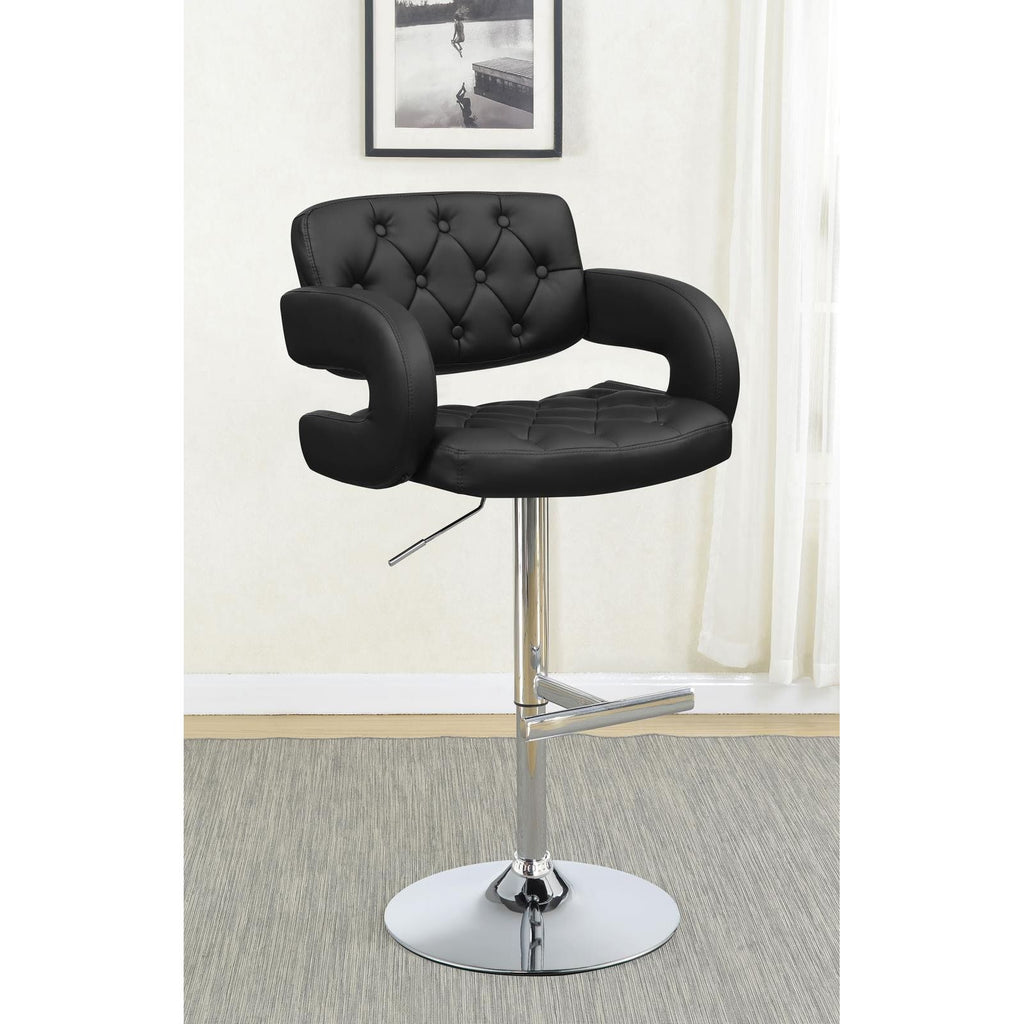 Black and Chrome Adjustable Bar Stool