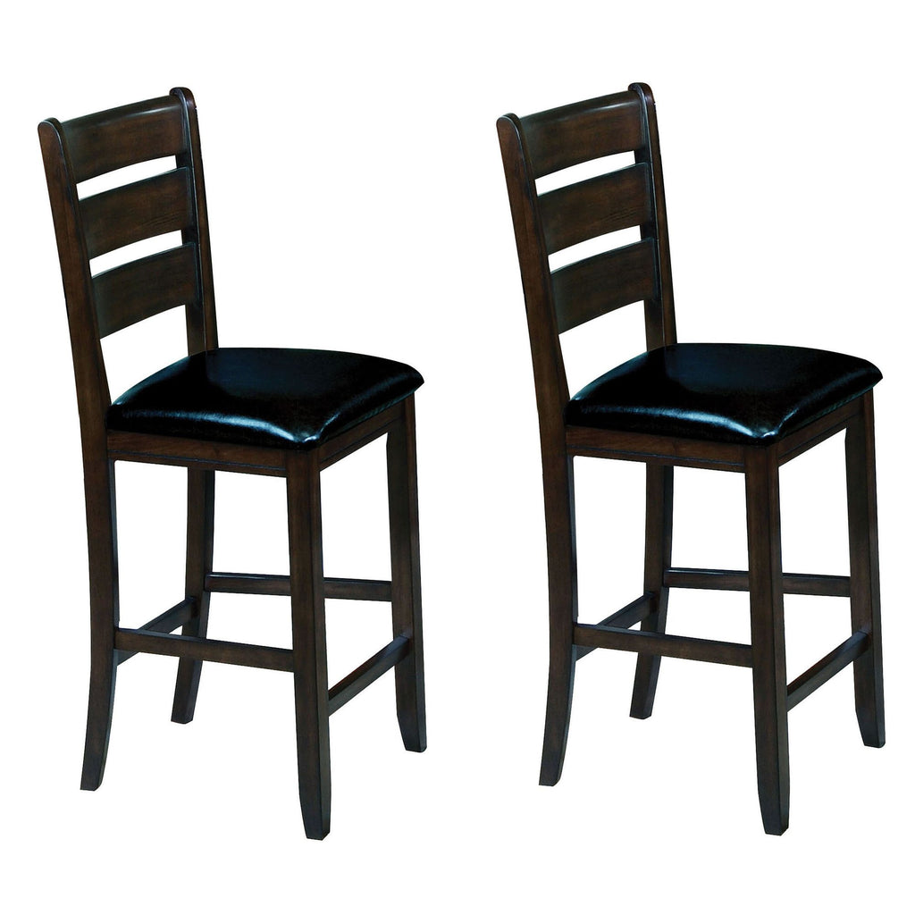 Black and Espresso Counter Height Chairs (Set of 2)