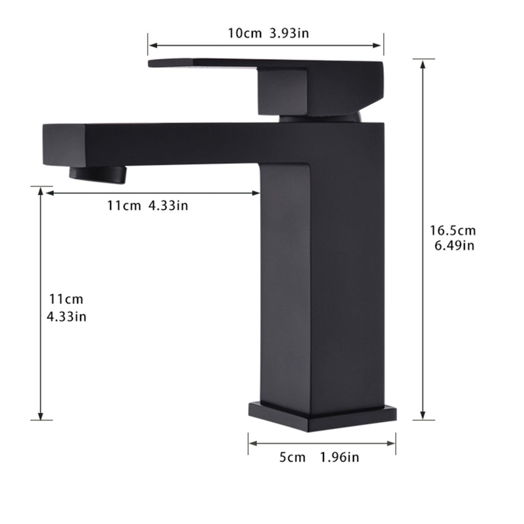Black Bathroom Faucet, Brushed Black Faucet for Bathroom Sink, Black Single Hole Bathroom Faucet Modern Single Handle Vanity Basin Faucet