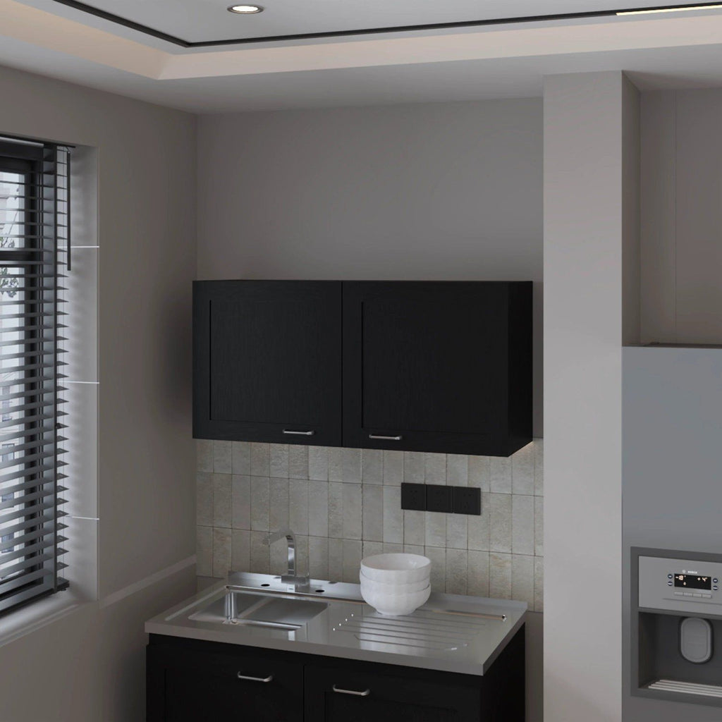 Black Kitchen Wall Cabinet with 2 Doors