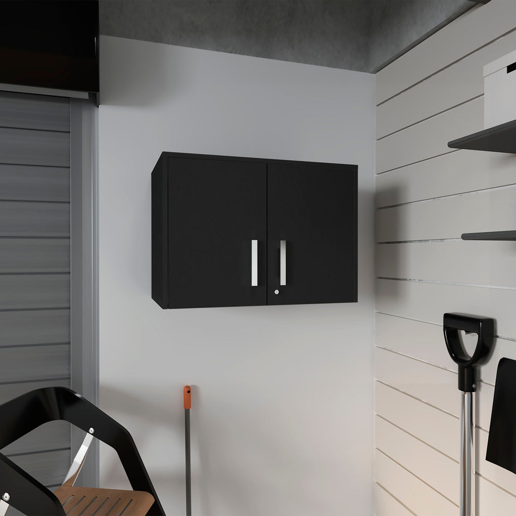 Black Wengue 2-Door Rectangle Wall Cabinet