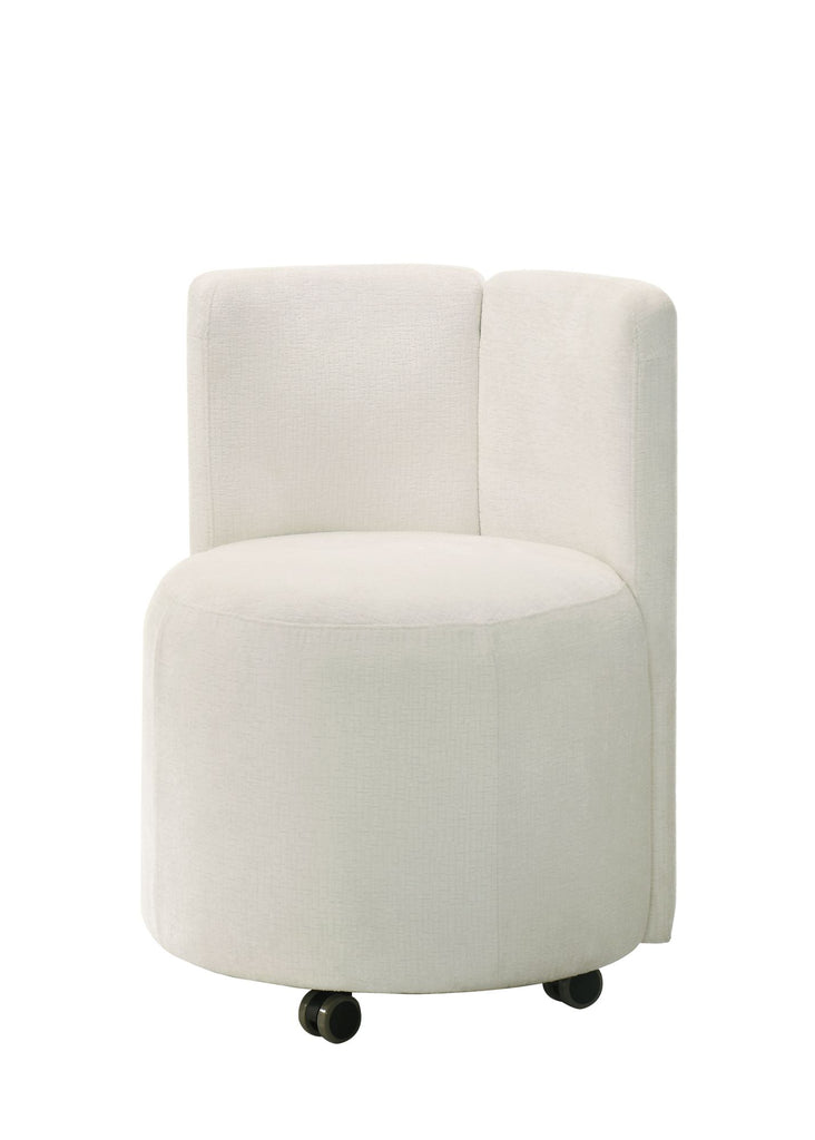 Blayde White Chenille Side Chair with Swivel (Set of 2)