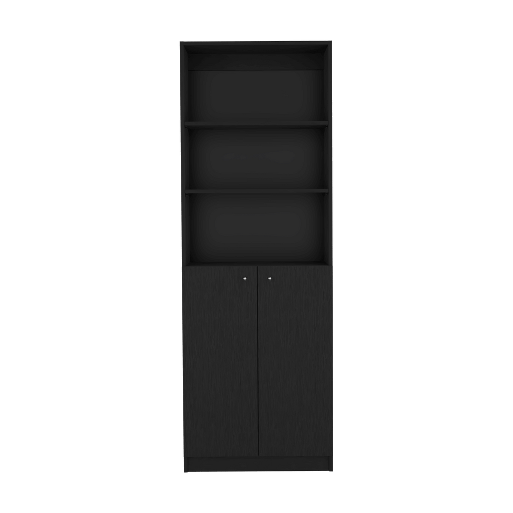 Bookcase Dual-Door Benzoni, Office, Black